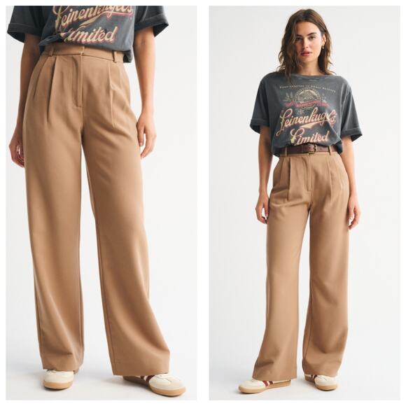 Abercrombie & Fitch Pants - NWT A&F Abercrombie & Fitch Sloane Tailored Wide Leg Pant Size 22S Tan Trouser